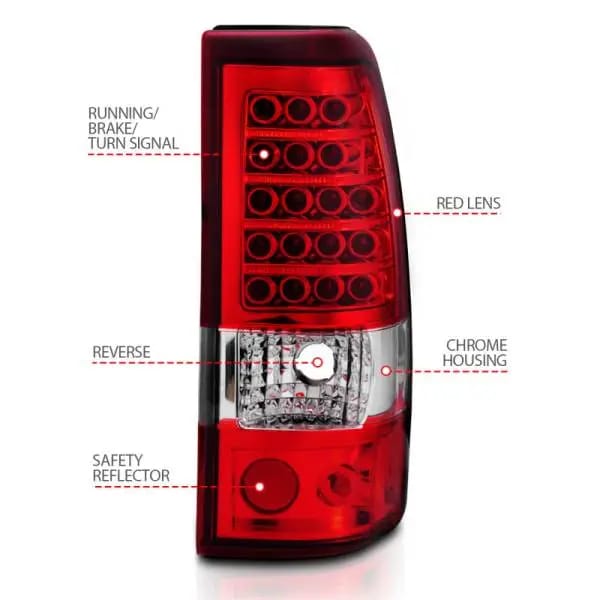 ANZO 2003-2006 Chevrolet Silverado 1500 LED Taillights Red/Clear thumbnail 5