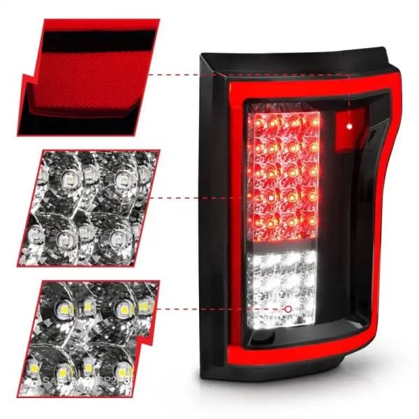 ANZO 2015-2016 Ford F-150 LED Taillights Red/Clear thumbnail 5