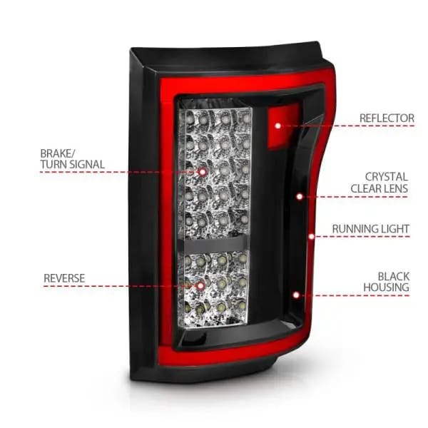 ANZO 2015-2016 Ford F-150 LED Taillights Red/Clear thumbnail 6