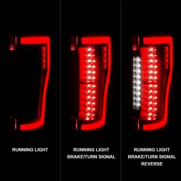 ANZO 2017+ Ford F-250 LED Taillights - Black/Clear thumbnail 4