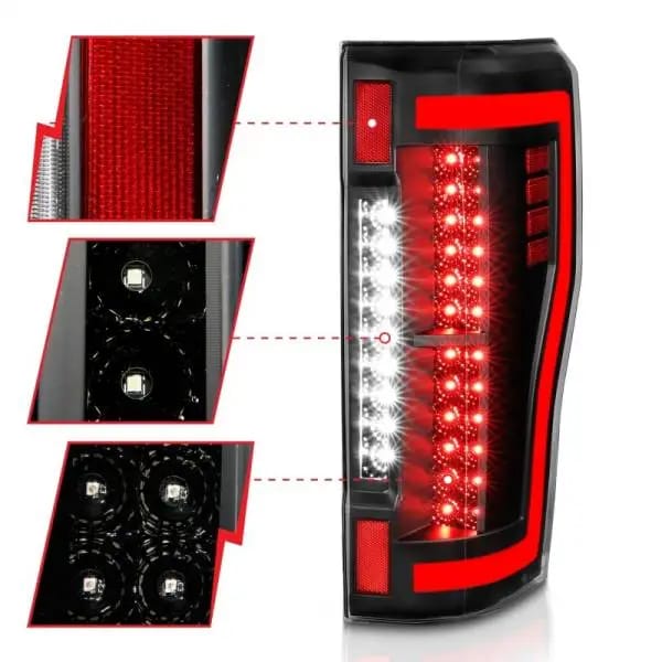 ANZO 2017+ Ford F-250 LED Taillights - Black/Clear thumbnail 5