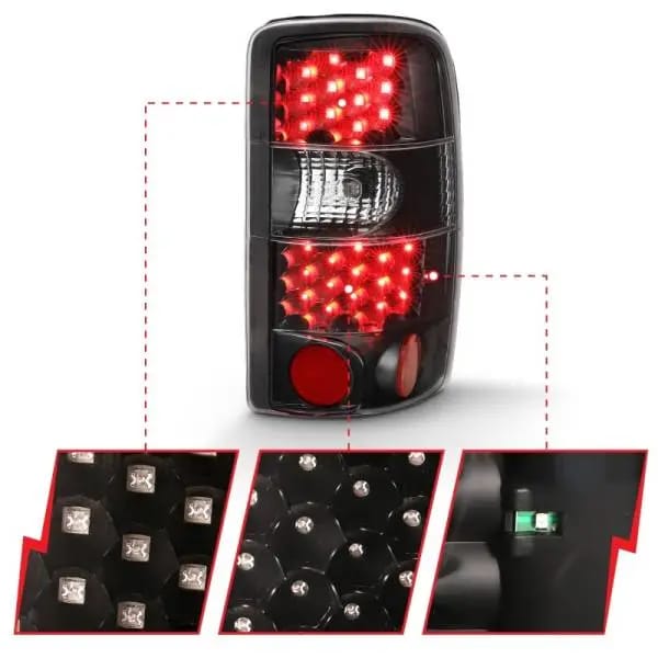 ANZO 2000-2006 Chevrolet Tahoe Led Taillights Black/Clear thumbnail 8
