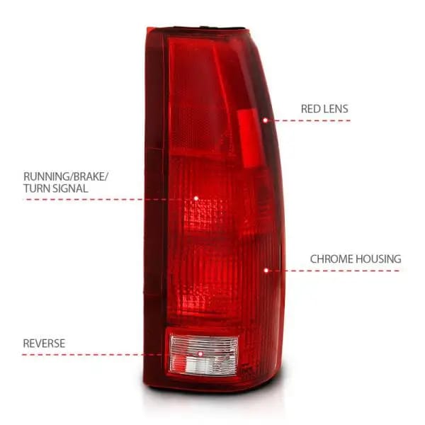 ANZO 1988-1999 Chevy C1500 Taillight Red/Clear Lens (OE Replacement) thumbnail 4