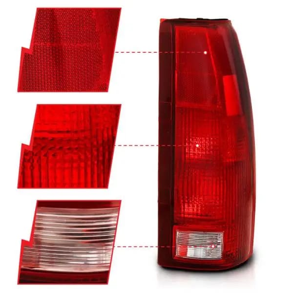 ANZO 1988-1999 Chevy C1500 Taillight Red/Clear Lens (OE Replacement) thumbnail 6