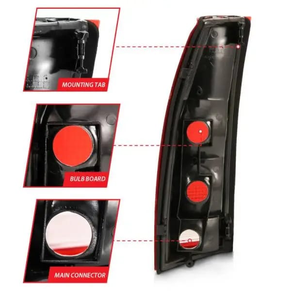 ANZO 1988-1999 Chevy C1500 Taillight Red/Clear Lens (OE Replacement) thumbnail 8