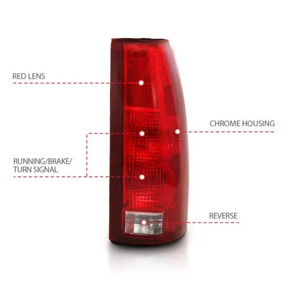 ANZO 1988-1999 Chevy C1500 Taillight Red/Clear Lens w/ Circuit Board(OE Replacement) thumbnail 6