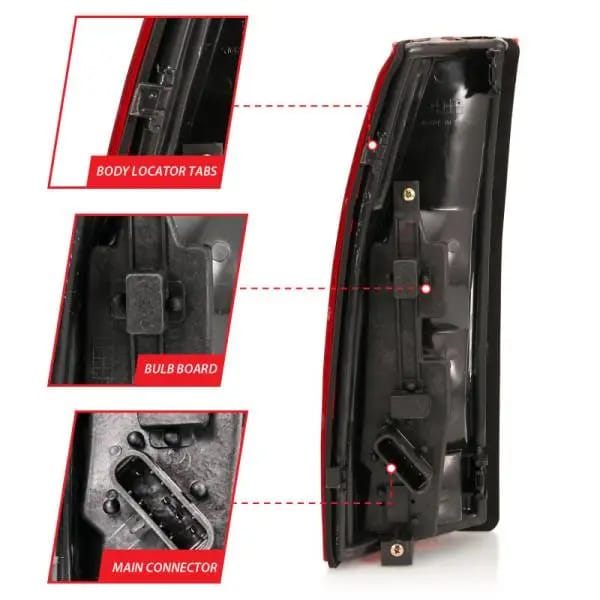 ANZO 1988-1999 Chevy C1500 Taillight Red/Clear Lens w/ Circuit Board(OE Replacement) thumbnail 10