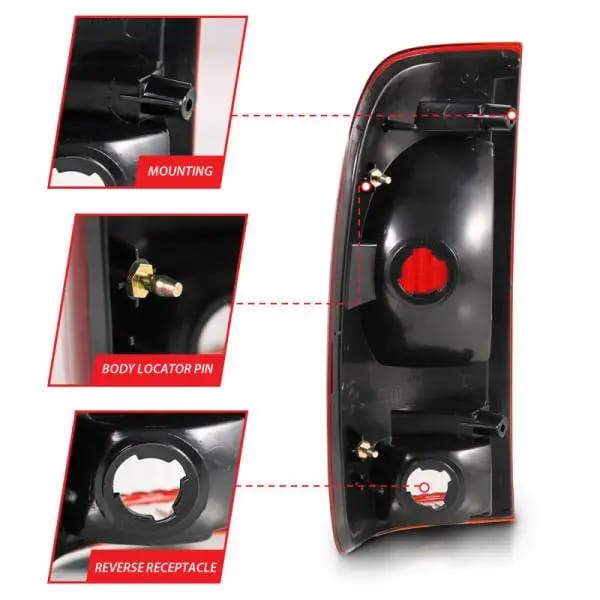ANZO 1997-2003 Ford F-150 Taillight Red/Clear Lens (OE Replacement) thumbnail 5