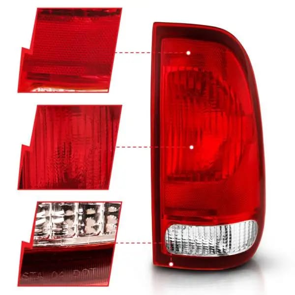 ANZO 1997-2003 Ford F-150 Taillight Red/Clear Lens (OE Replacement) thumbnail 8