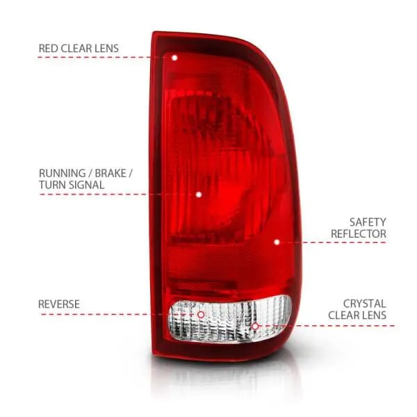 ANZO 1997-2003 Ford F-150 Taillight Red/Clear Lens (OE Replacement) thumbnail 9