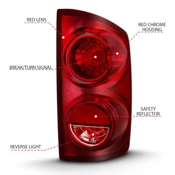 ANZO 2007-2009 Dodge Ram 1500 Tail Light Red Lens (OE) thumbnail 4