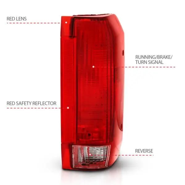 ANZO 1992-1996 Ford Bronco Taillight Red/Clear Lens (OE Replacement) thumbnail 7
