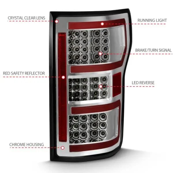 ANZO 2018-2019 Ford F-150 LED Taillight Chrome (Red Light Bar) (w/ Sequential) thumbnail 13