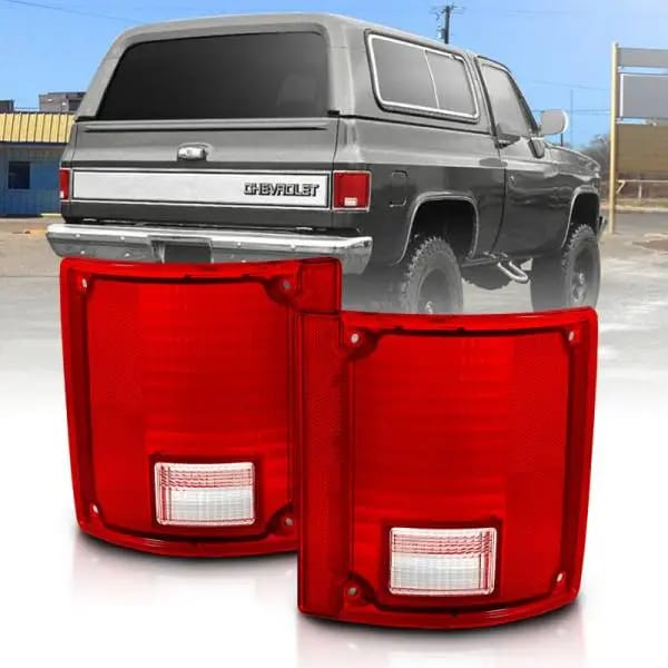ANZO 1978-1991 Chevy Blazer Taillight Red/Clear Lens w/o Chrome Trim Fleetside (OE Replacement) thumbnail 5