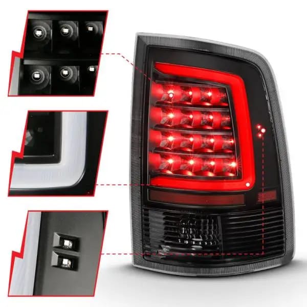 ANZO 2009-2018 Dodge Ram 1500 LED Taillight Plank Style Black w/Clear Lens thumbnail 11
