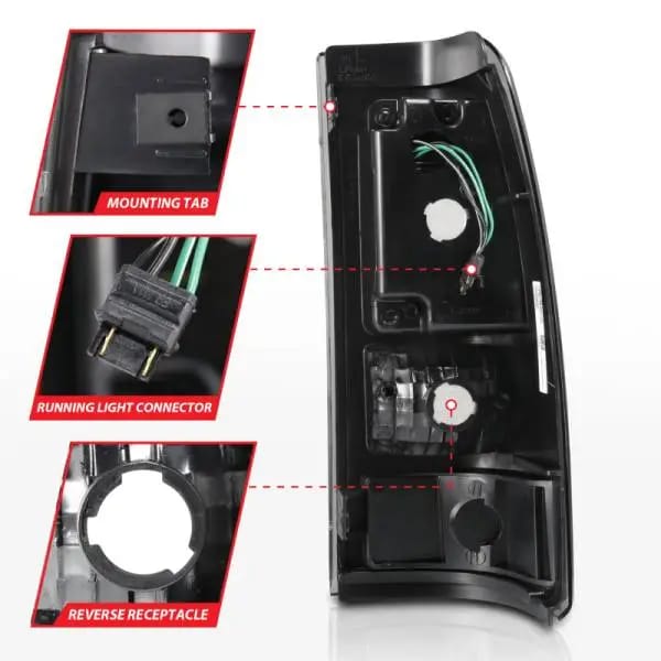 ANZO 2003-2006 Chevy Silverado 1500 LED Taillights Plank Style Black w/Clear Lens thumbnail 11