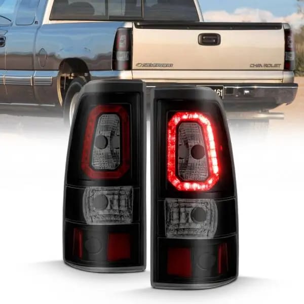 ANZO 2003-2006 Chevy Silverado 1500 LED Taillights Plank Style Black w/Smoke Lens thumbnail 2