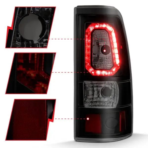 ANZO 2003-2006 Chevy Silverado 1500 LED Taillights Plank Style Black w/Smoke Lens thumbnail 4