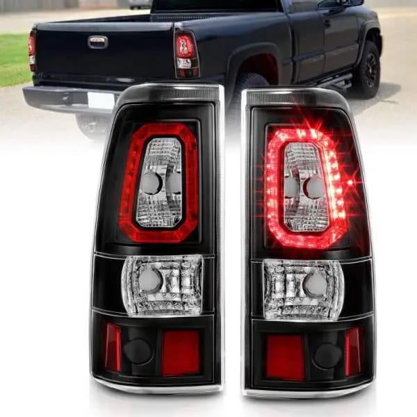 ANZO 1999-2002 Chevy Silverado 1500 LED Taillights Plank Style Black w/Clear Lens thumbnail 2