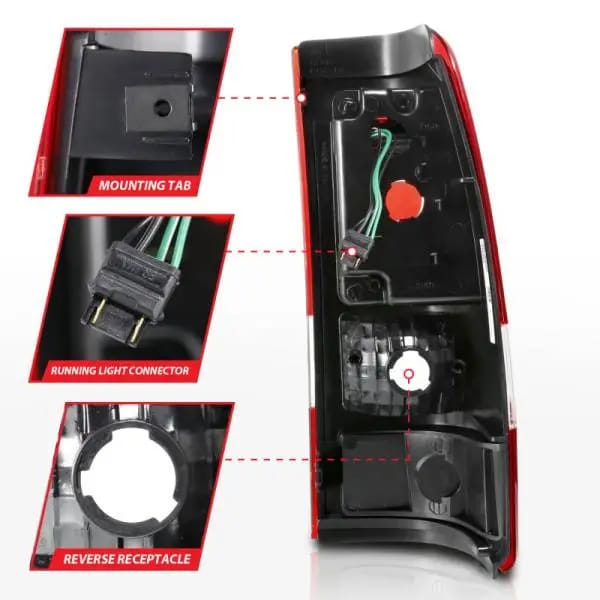 ANZO 1999-2002 Chevy Silverado 1500 LED Taillights Plank Style Black w/Clear Lens thumbnail 7