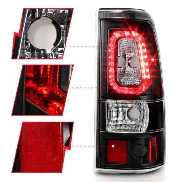 ANZO 1999-2002 Chevy Silverado 1500 LED Taillights Plank Style Black w/Clear Lens thumbnail 9