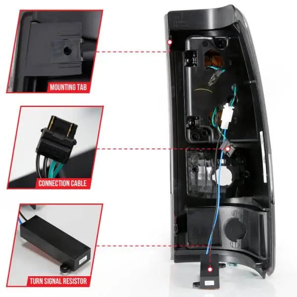 ANZO 1999-2002 Chevy Silverado 1500 LED Taillights Plank Style Black w/Clear Lens thumbnail 9