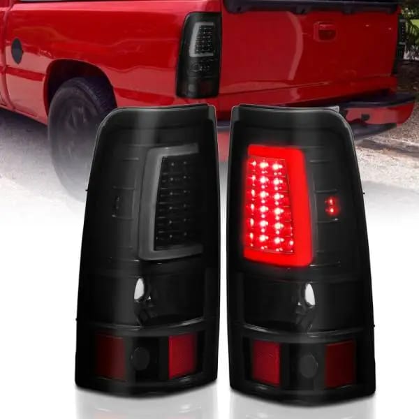 ANZO 1999-2002 Chevy Silverado 1500 LED Taillights Plank Style Black w/Smoke Lens thumbnail 2