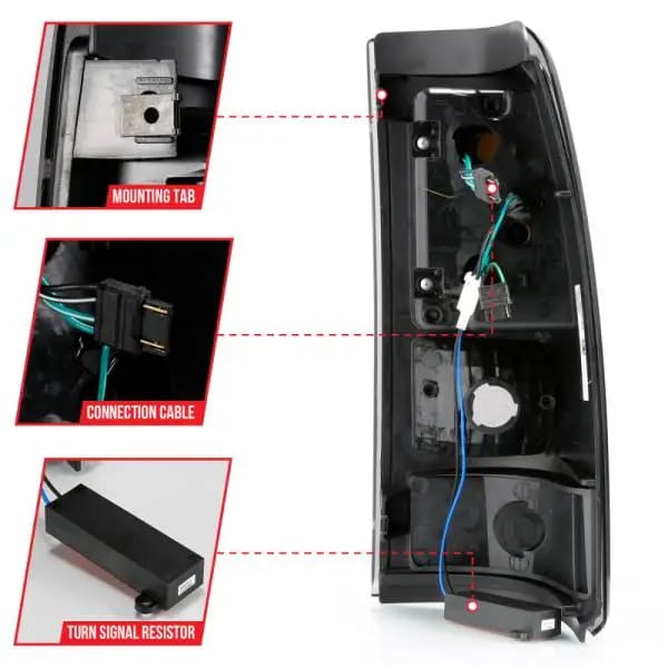 ANZO 1999-2002 Chevy Silverado 1500 LED Taillights Plank Style Black w/Smoke Lens thumbnail 13