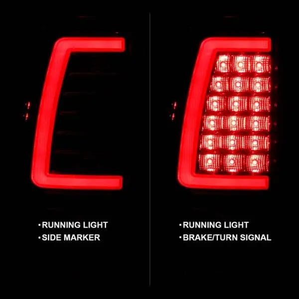 ANZO 1999-2002 Chevy Silverado 1500 LED Taillights Plank Style Chrome With Red/Clear Lens thumbnail 3