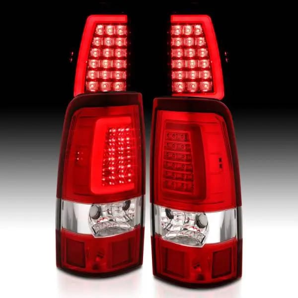 ANZO 1999-2002 Chevy Silverado 1500 LED Taillights Plank Style Chrome With Red/Clear Lens thumbnail 6