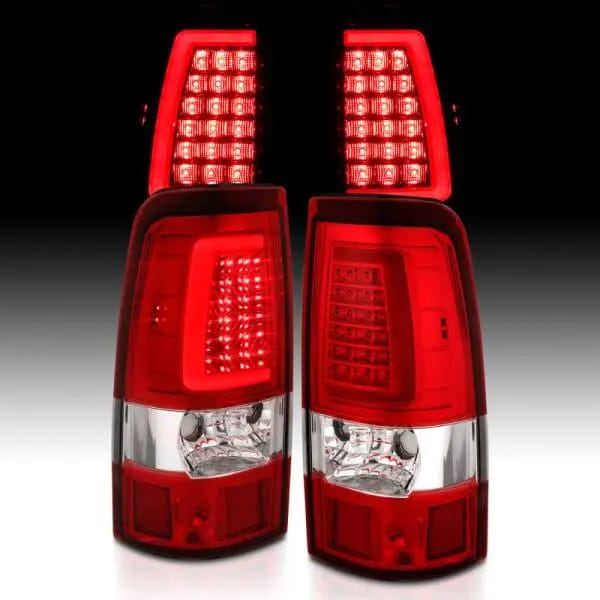 ANZO 1999-2002 Chevy Silverado 1500 LED Taillights Plank Style Chrome With Red/Clear Lens thumbnail 15