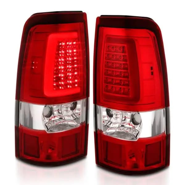 ANZO 1999-2002 Chevy Silverado 1500 LED Taillights Plank Style Chrome With Red/Clear Lens thumbnail 16