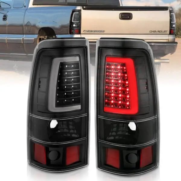 ANZO 1999-2002 Chevy Silverado 1500 LED Taillights Plank Style Black w/Clear Lens thumbnail 2
