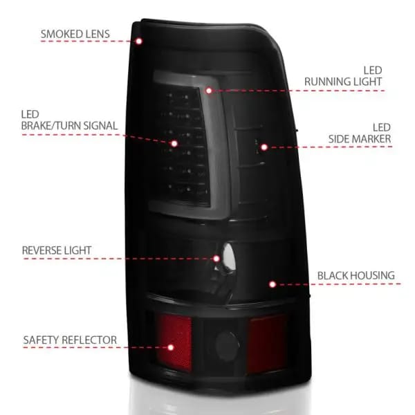 ANZO 2003-2006 Chevy Silverado 1500 LED Taillights Plank Style Black w/Smoke Lens thumbnail 12