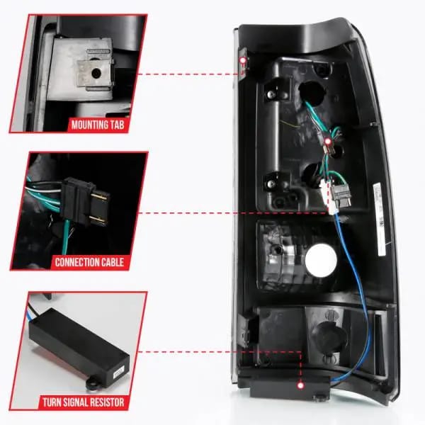 ANZO 2003-2006 Chevy Silverado 1500 LED Taillights Plank Style Black w/Smoke Lens thumbnail 13