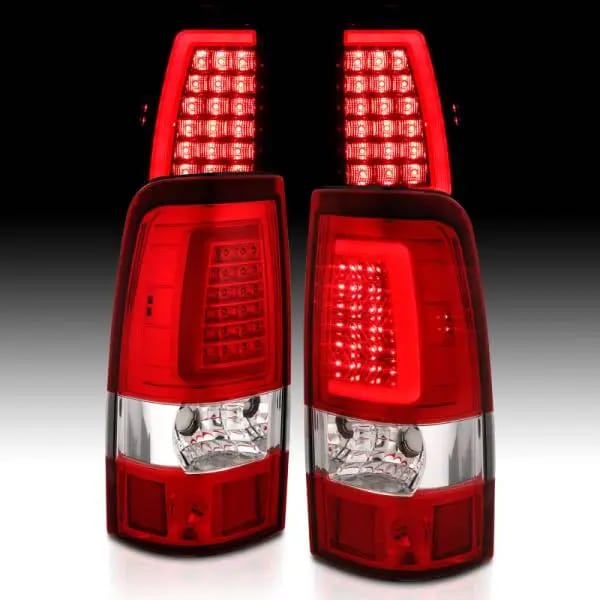ANZO 2003-2006 Chevy Silverado 1500 LED Taillights Plank Style Chrome With Red/Clear Lens thumbnail 6