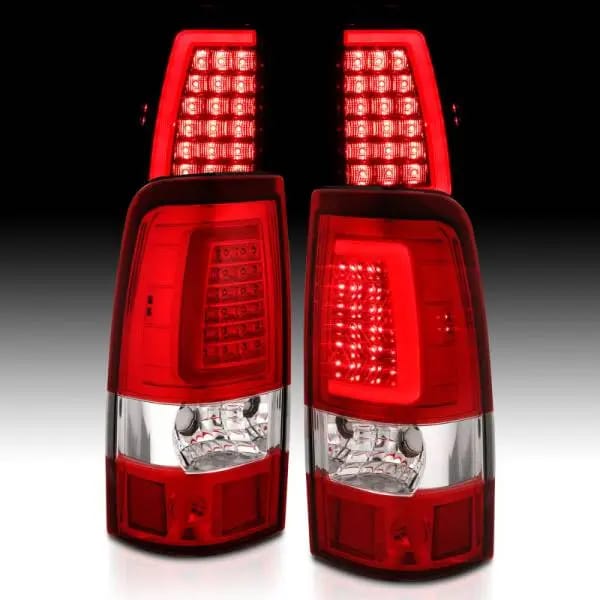 ANZO 2003-2006 Chevy Silverado 1500 LED Taillights Plank Style Chrome With Red/Clear Lens thumbnail 15