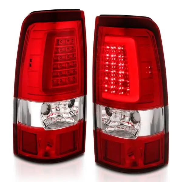 ANZO 2003-2006 Chevy Silverado 1500 LED Taillights Plank Style Chrome With Red/Clear Lens thumbnail 16