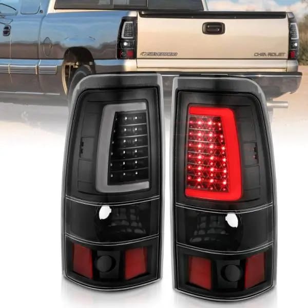 ANZO 2003-2006 Chevy Silverado 1500 LED Taillights Plank Style Black w/Clear Lens thumbnail 2