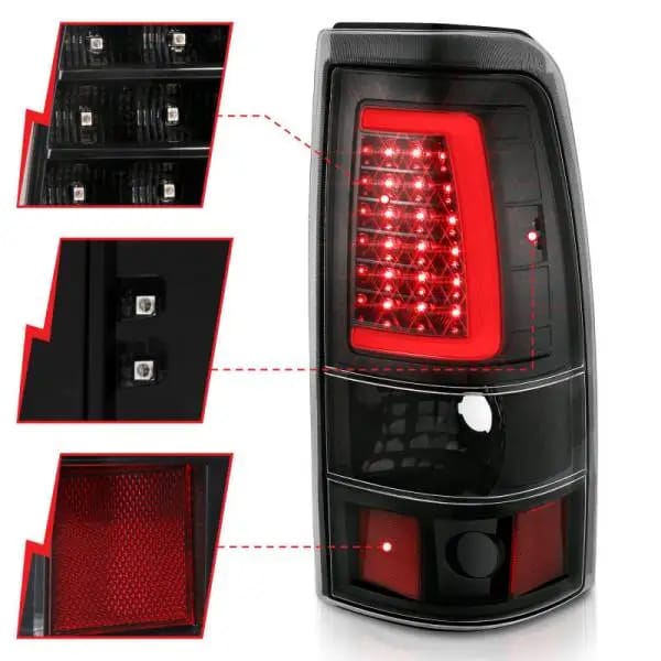 ANZO 2003-2006 Chevy Silverado 1500 LED Taillights Plank Style Black w/Clear Lens thumbnail 4