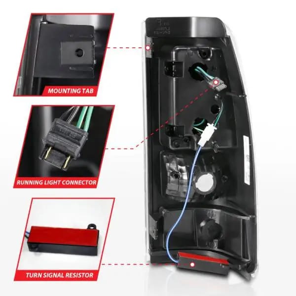 ANZO 2003-2006 Chevy Silverado 1500 LED Taillights Plank Style Black w/Clear Lens thumbnail 5