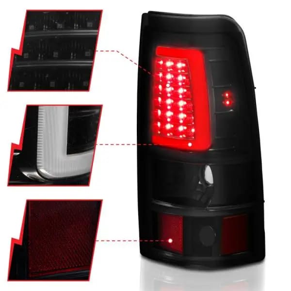 ANZO 2003-2006 Chevy Silverado 1500 LED Taillights Plank Style Black w/Smoke Lens thumbnail 4