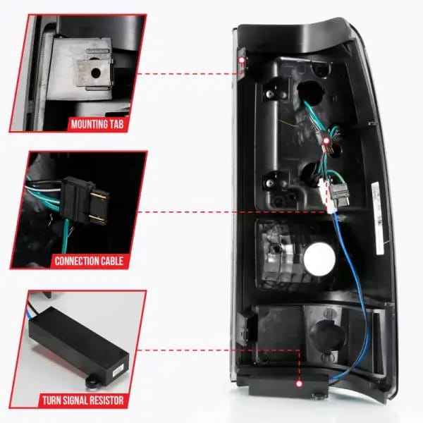 ANZO 2003-2006 Chevy Silverado 1500 LED Taillights Plank Style Black w/Smoke Lens thumbnail 9