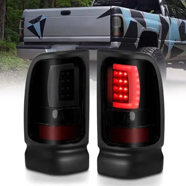 ANZO 1994-2001 Dodge Ram 1500 LED Taillights Plank Style Black w/Smoke Lens thumbnail 2