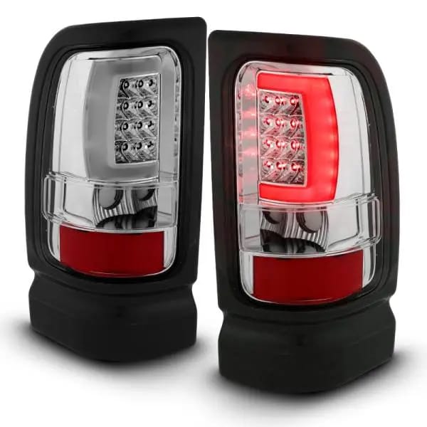 ANZO 1994-2001 Dodge Ram 1500 LED Taillights Plank Style Chrome w/ Clear Lens thumbnail 14