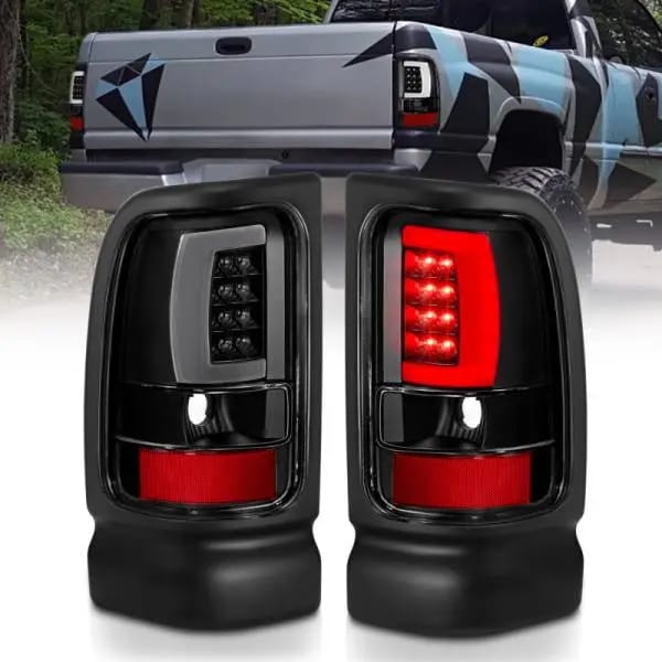 ANZO 1994-2001 Dodge Ram 1500 LED Taillights Plank Style Black w/Clear Lens thumbnail 2