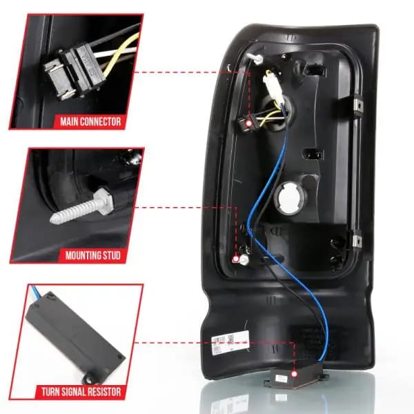 ANZO 1994-2001 Dodge Ram 1500 LED Taillights Plank Style Black w/Clear Lens thumbnail 9