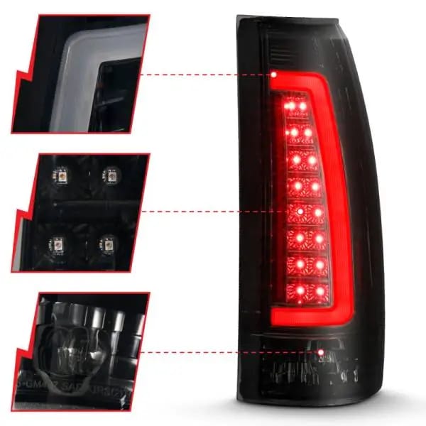 ANZO 1999-2000 Cadillac Escalade LED Taillights Black Housing Smoke Lens Pair thumbnail 4
