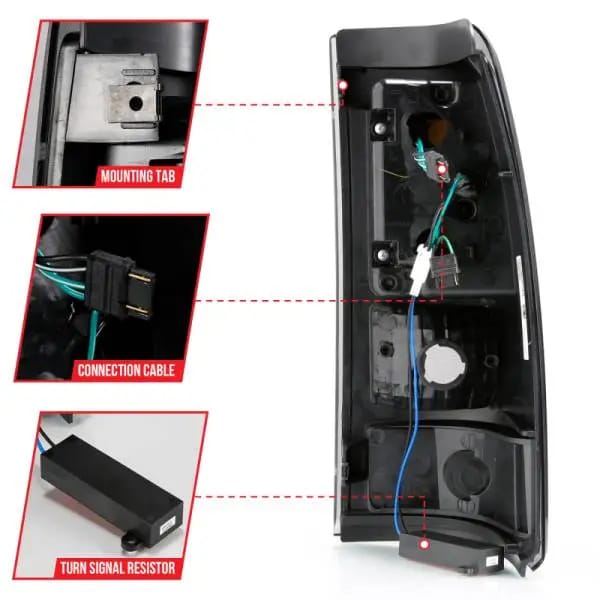 ANZO 1999-2000 Cadillac Escalade LED Taillights Black Housing Smoke Lens Pair thumbnail 5