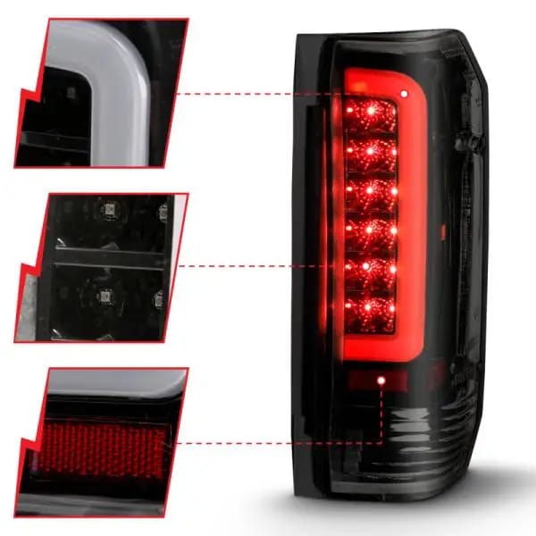 ANZO 1987-1996 Ford F-150 LED Taillights Black Housing Smoke Lens (Pair) thumbnail 4